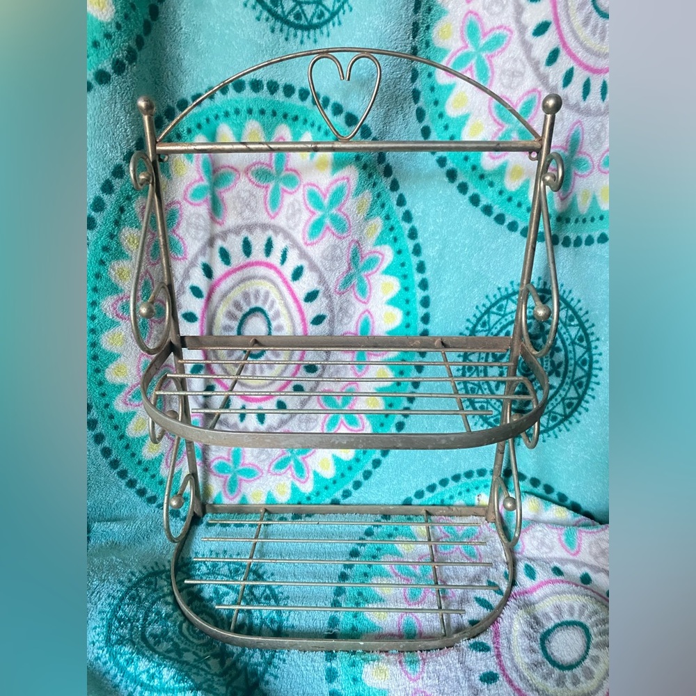Shabby Chic Metal 2 Tier Shelf